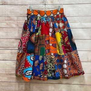 NEW WITHOUT TAGS GRASS FIELDS THE AFRICAN SHOP PATCHWORK SKIRT‎